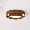 Plafonnier LED effet noyer nordique, lumière douce — Navula