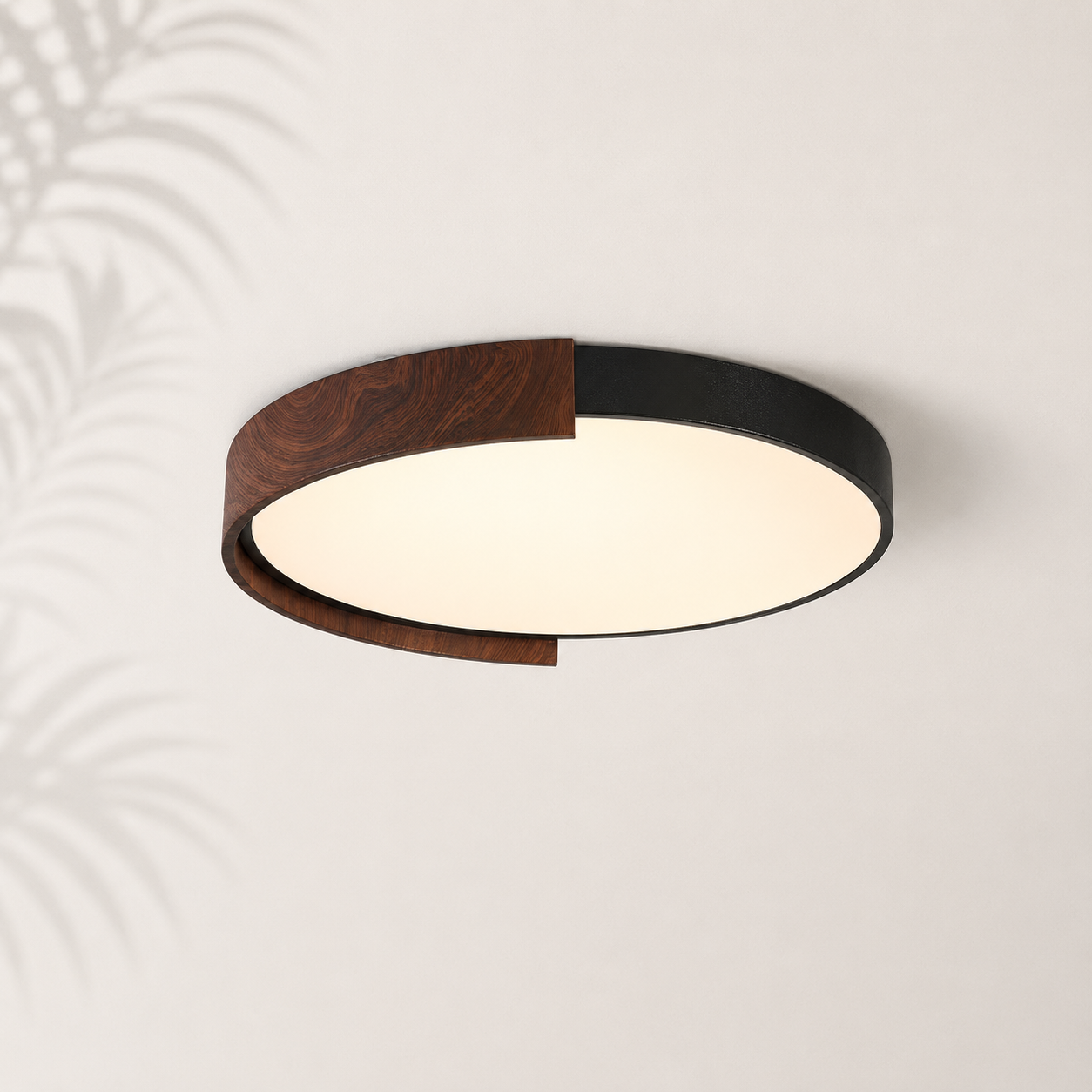 Plafonnier rond noir minimaliste LED design épuré — Navula