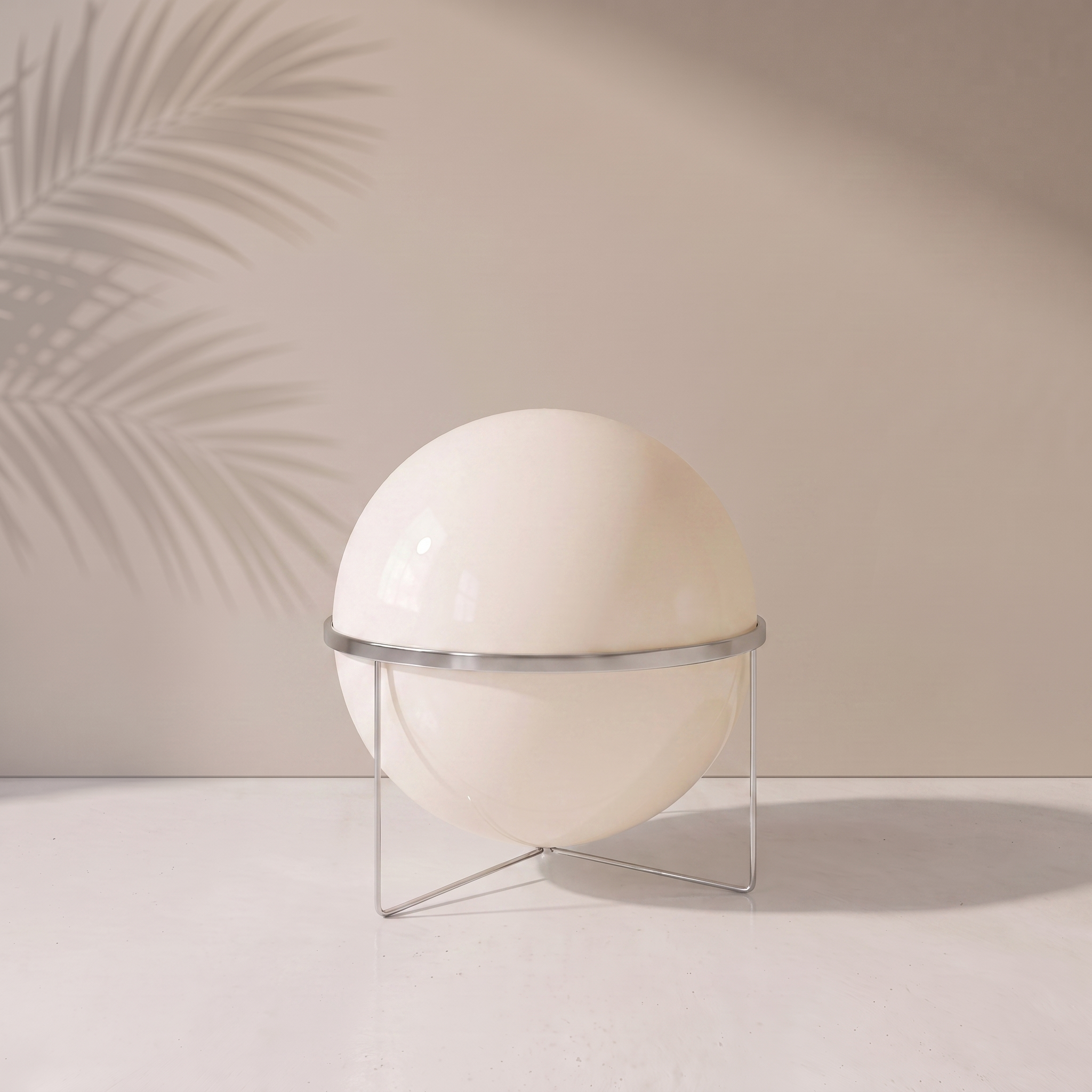 Lampe Globe à poser sur socle chromé, Navula