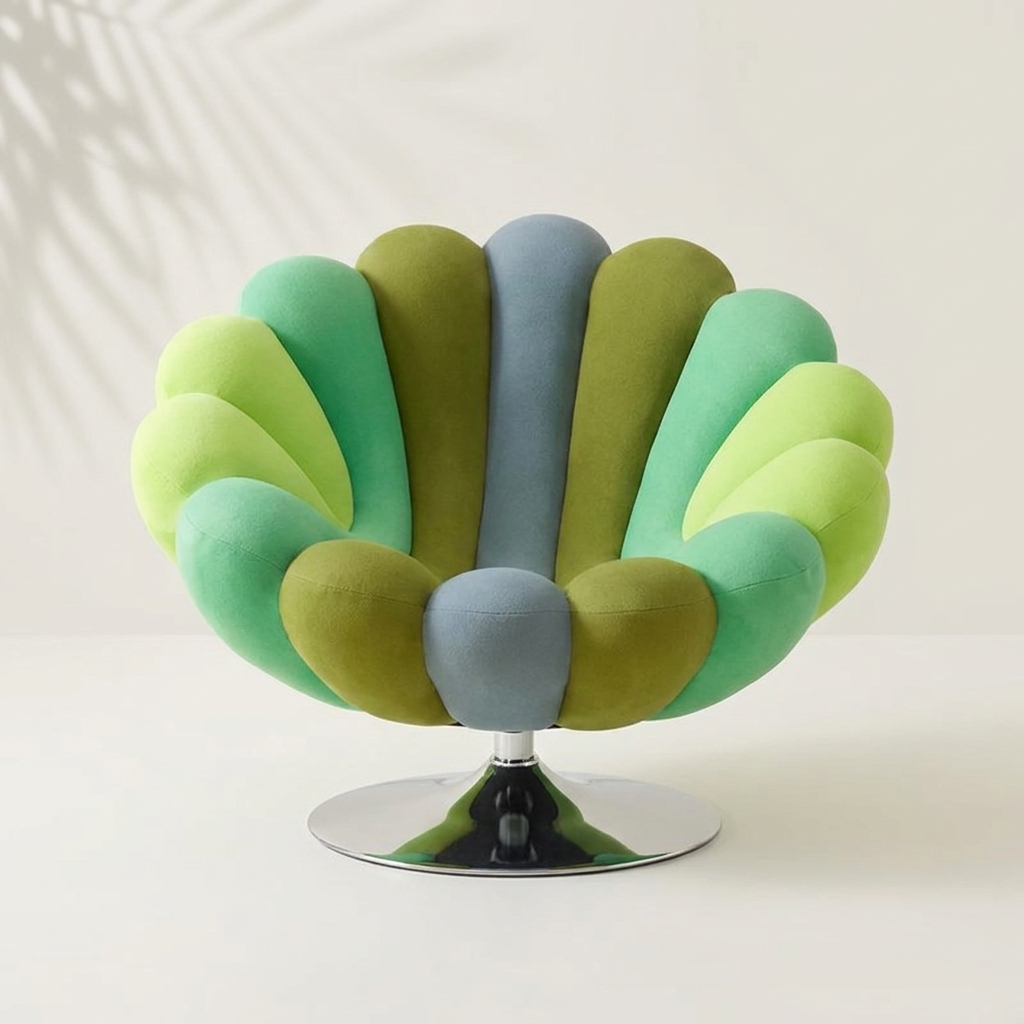 Fauteuil Pétale velours vert dégradé — Navula