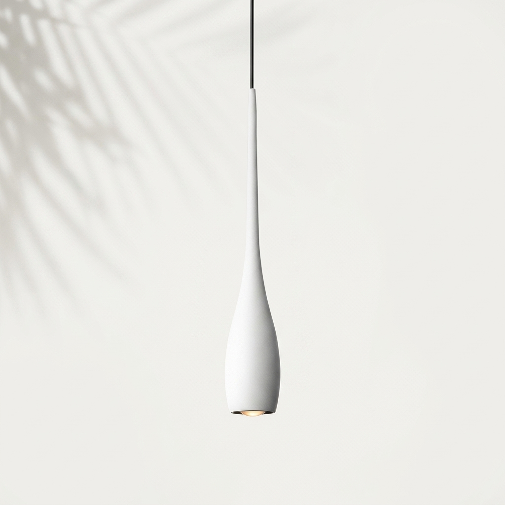 Suspension Goutte blanche, luminaire design minimaliste — Navula