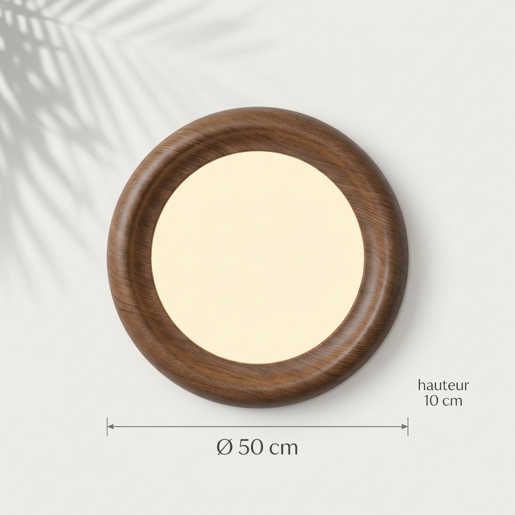 Dimensions du plafonnier : Ø 50 cm, hauteur 10 cm — Navula
