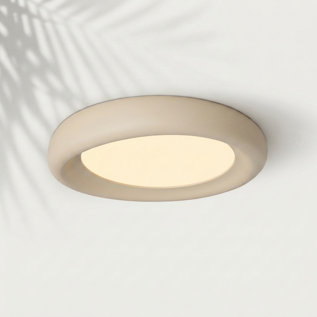 Plafonnier galet finition beige, LED japandi — Navula