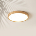 Plafonnier Halo finition bois clair, LED japandi — Navula