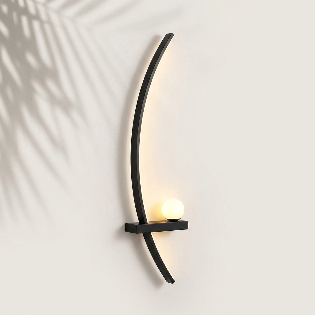 Applique murale Arc LED noire, design orientable — Navula