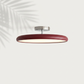 Plafonnier rond disque plat rouge bordeaux, LED design — Navula