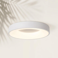 Plafonnier rond LED tambour blanc, télécommande — Navula