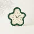 Horloge murale fleur crème