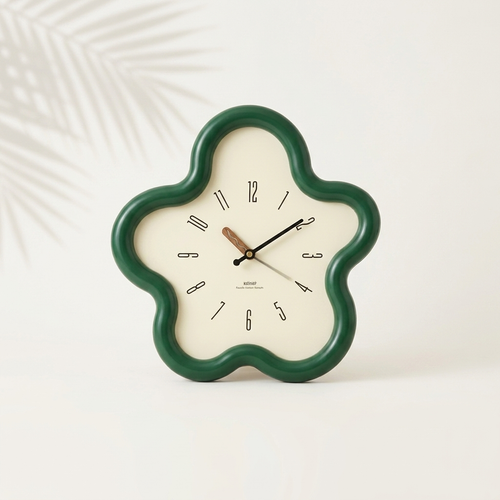 Horloge murale fleur crème