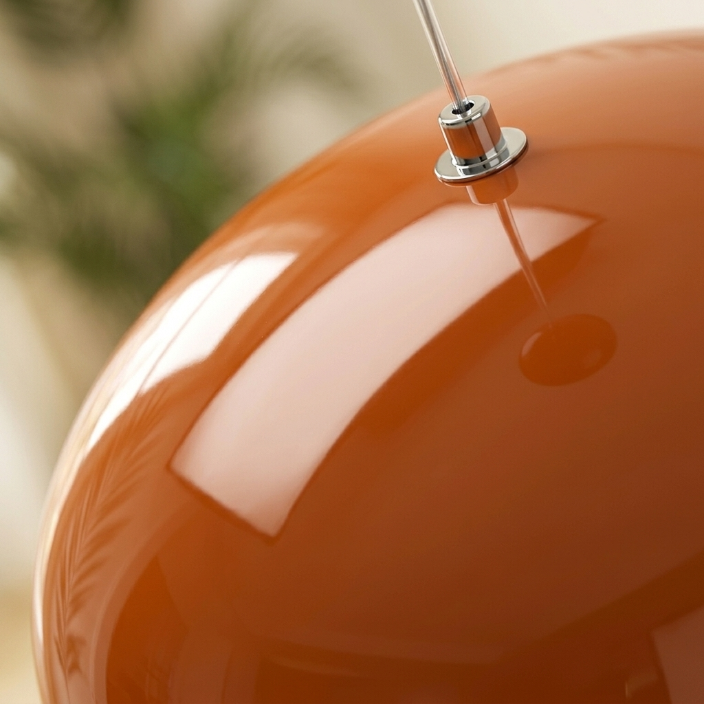 Gros plan surface laquée brillante Macaron orange