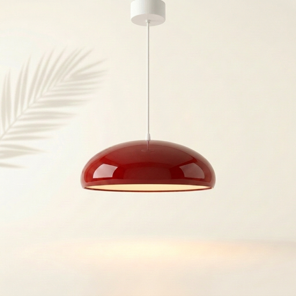 Suspension Macaron dôme rouge