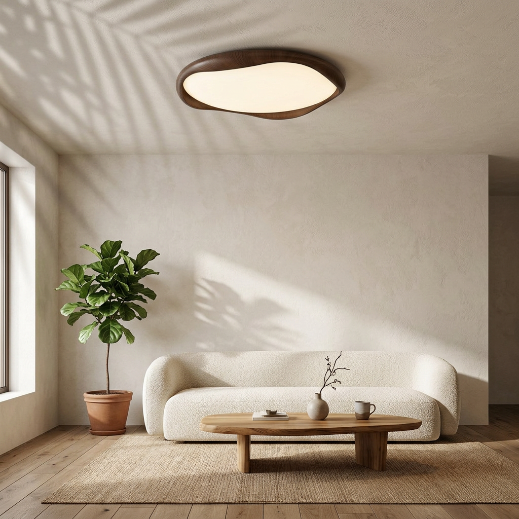 Plafonnier Noyer en ambiance salon