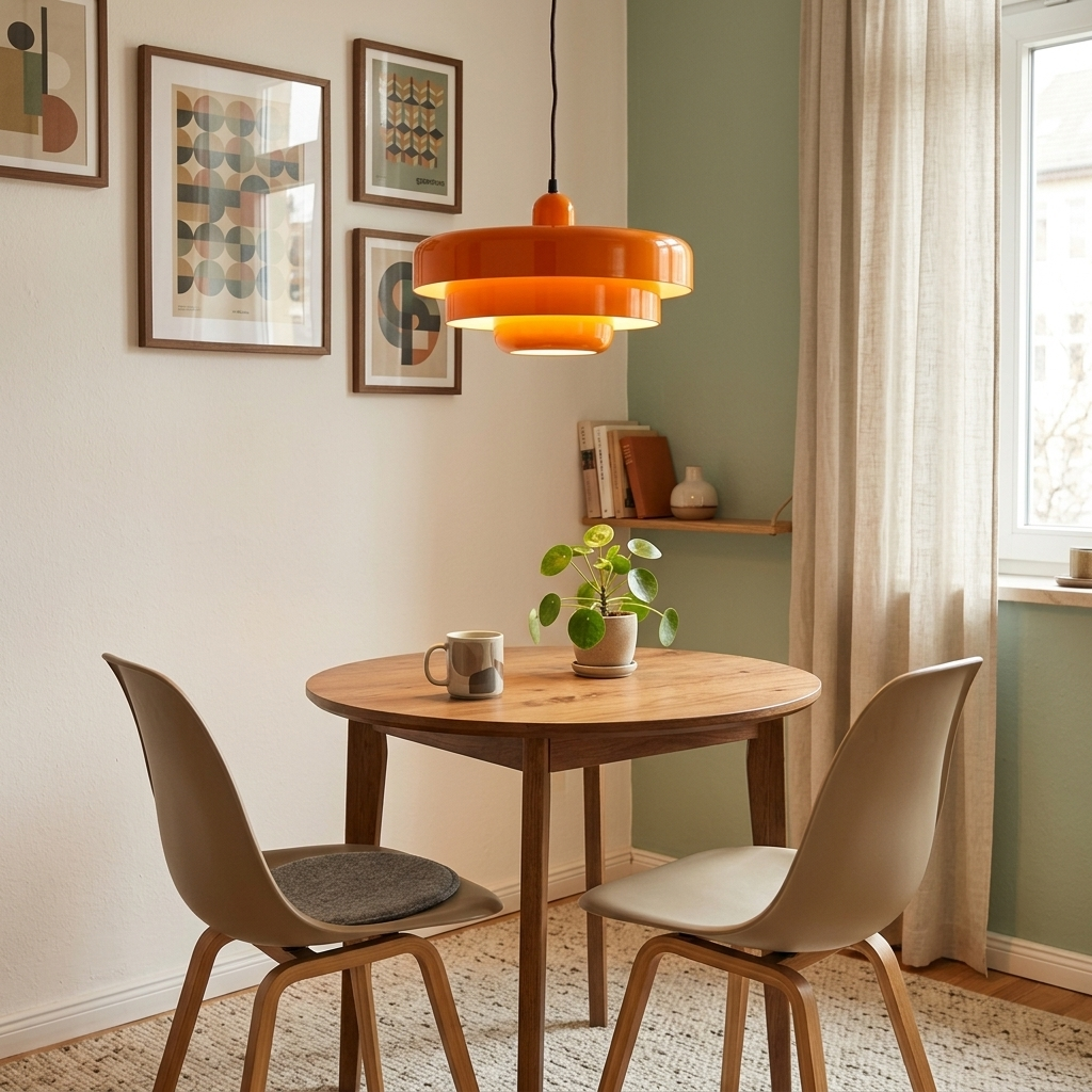Suspension retro en ambiance coin repas