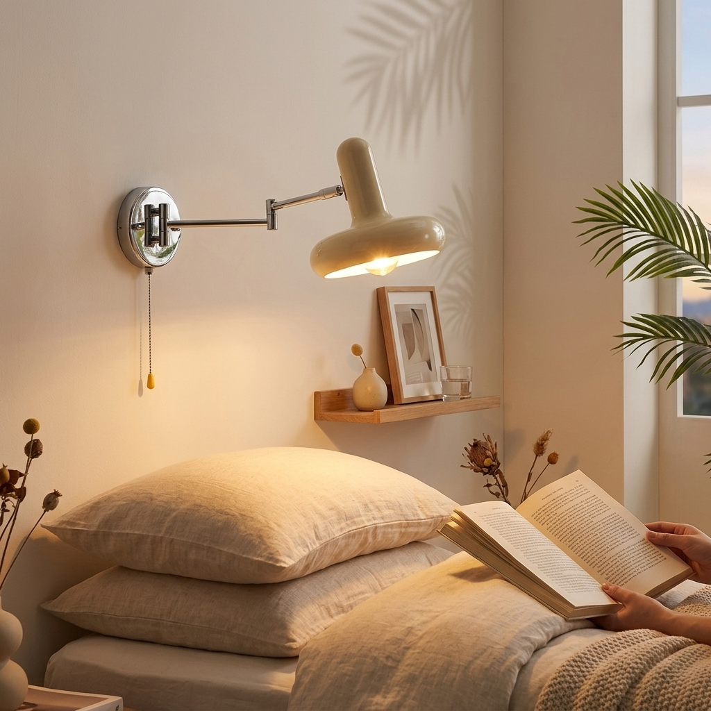Applique liseuse en ambiance chambre lecture
