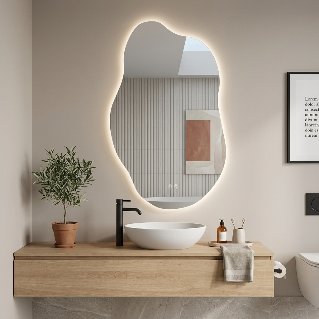 Miroir LED - mise en situation salle de bain