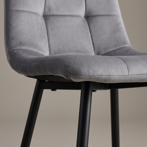 Zoom velours matelassé et piètement métal — Navula