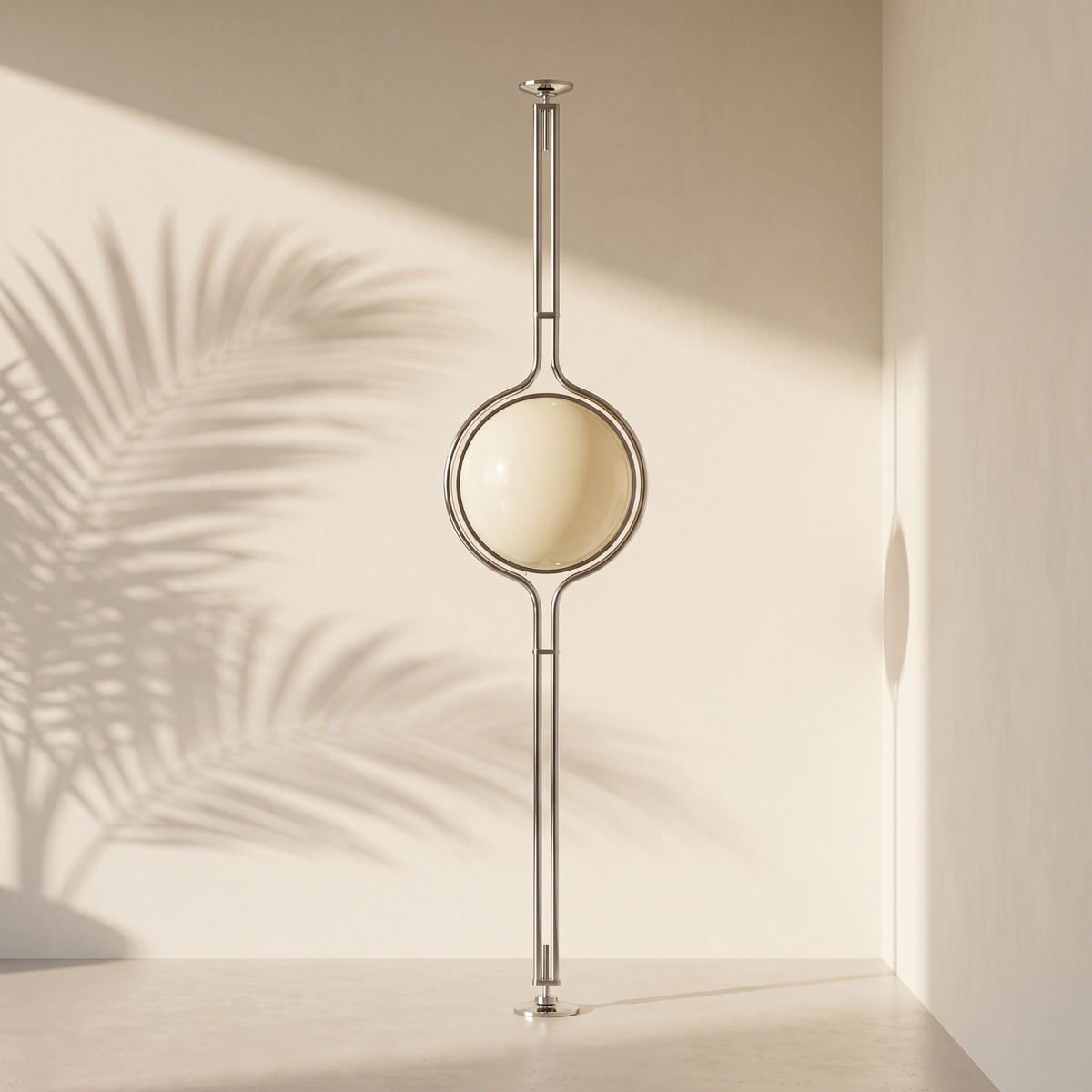 Lampadaire Globes Chromé — version suspension 1 globe, ambiance Navula