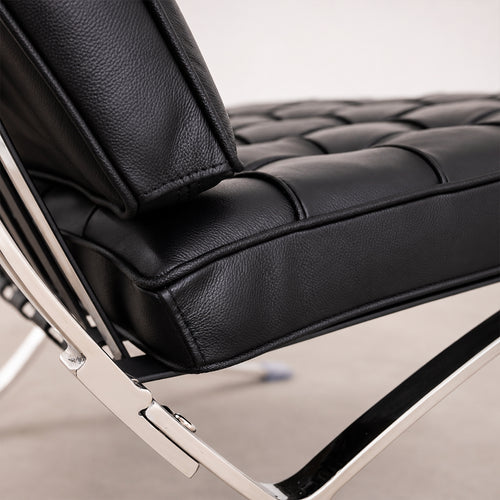 Fauteuil Architecte Noir en Acier Poli — Navula